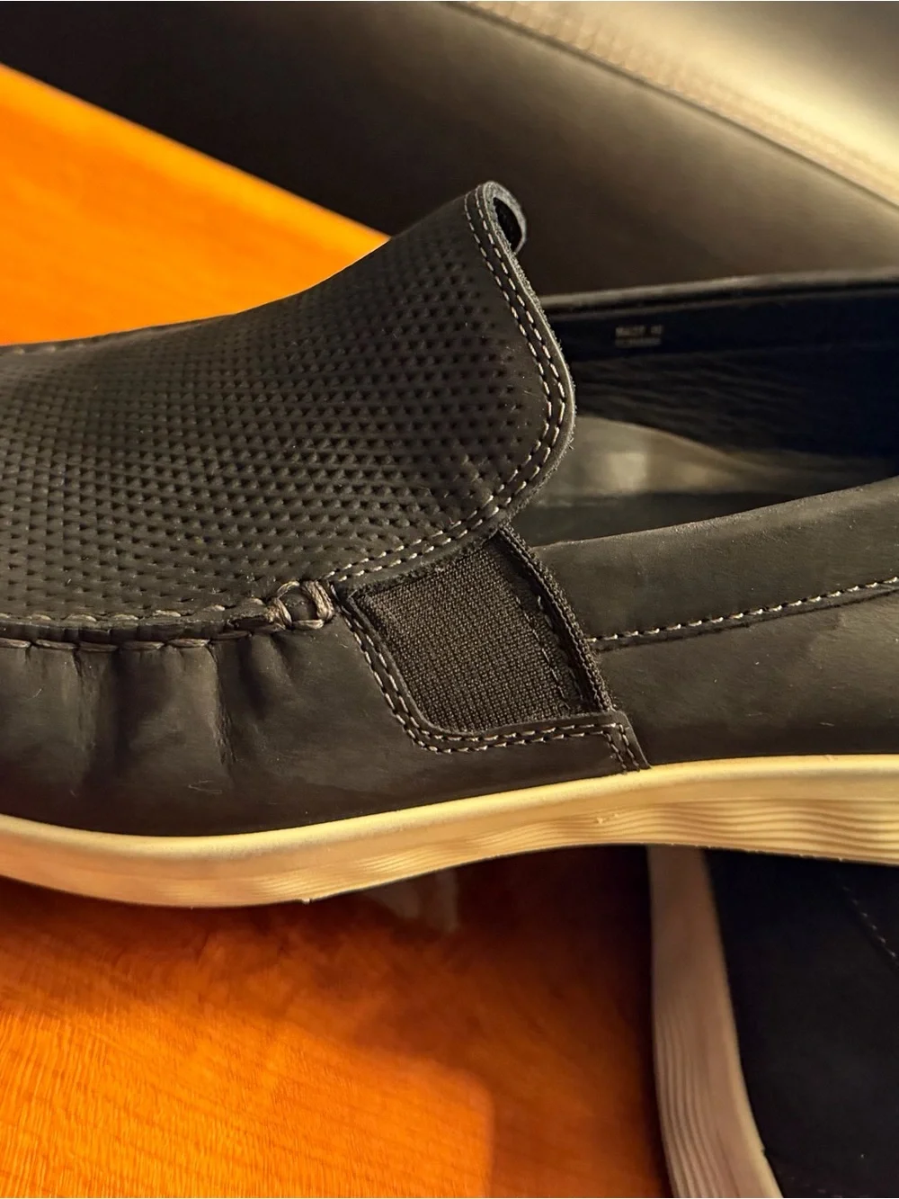 Ecco Black Slip-On Driving Loafers